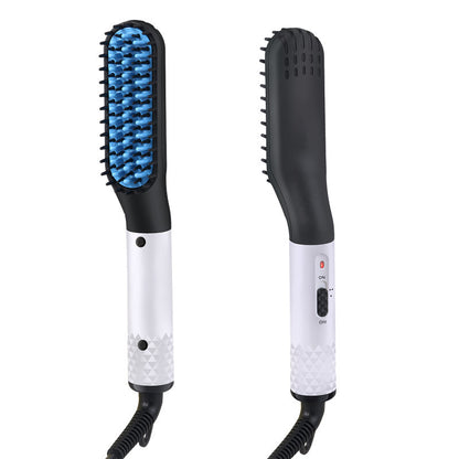 Electric Beard/Hair Straightener Brush Comb, Hot Tools Hair Flat Curling Iron, Fast Shaping for Beard Grooming And Hair Styling for Men, White👨‍🦰