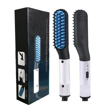 Electric Beard/Hair Straightener Brush Comb, Hot Tools Hair Flat Curling Iron, Fast Shaping for Beard Grooming And Hair Styling for Men, White👨‍🦰