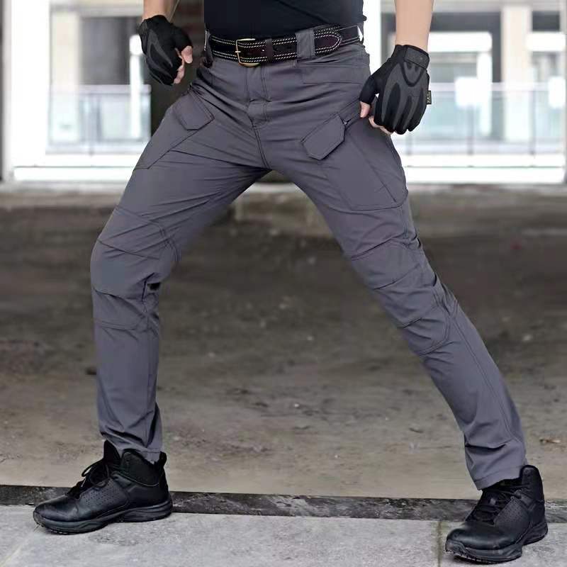 👖Men's Flex Ripstop Tactical Pants, Water Resistant Stretch Cargo Pants, Lightweight EDC Hiking Work Pants