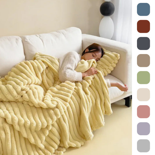 Soft Wind Bubble Velvet Blanket Warm Solid